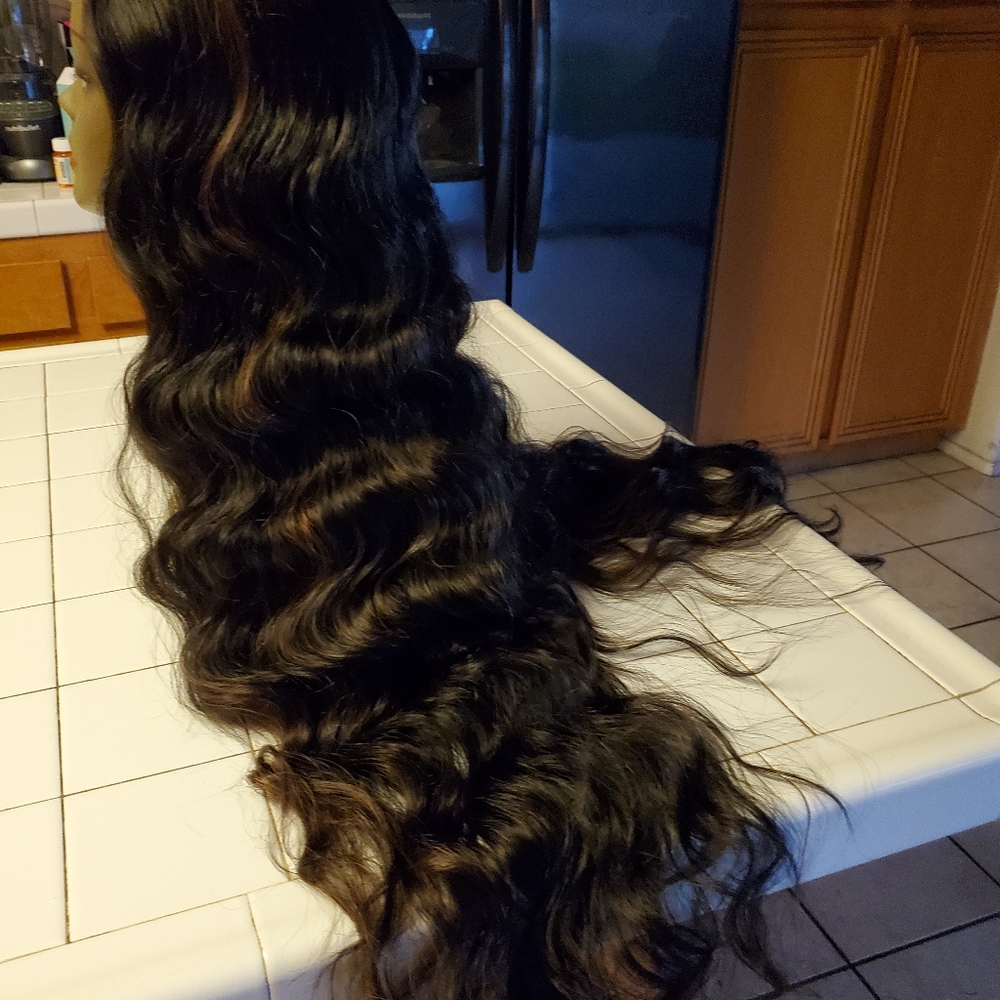 Dark Brown with Highlites LaceFront Wig 32-34 inches!!